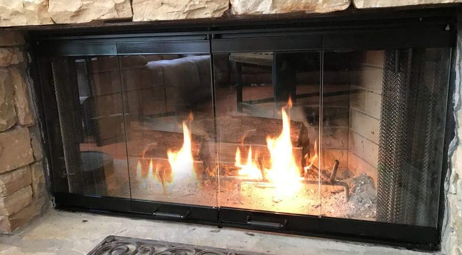 Clear Ceramic-Glass Fireplace