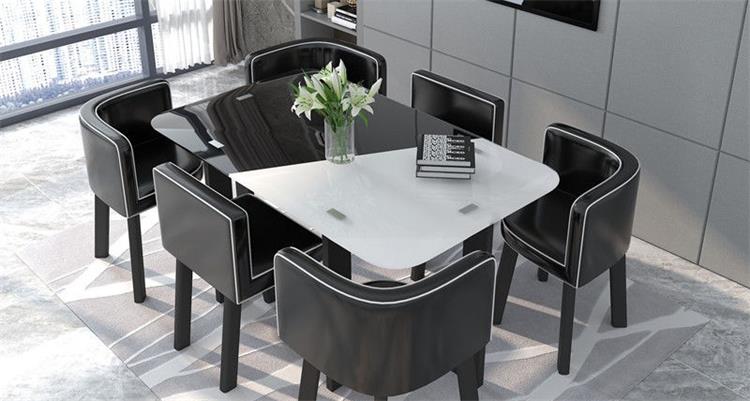 Black White Ceramic Fritted Glass Table